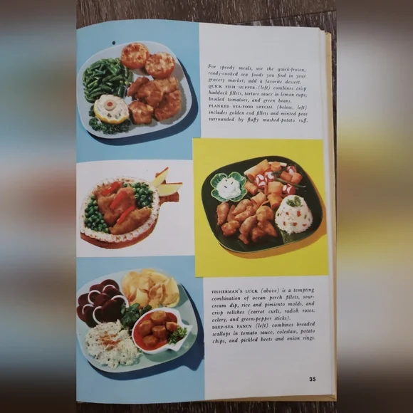 1955 Vintage The Family Circle Fish and Poultry Cookbook, Hardcover Illustrated - Picture 10 of 13